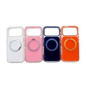 Funda acrílica bicolor con soporte 360 iPhone 16 Pro Max
