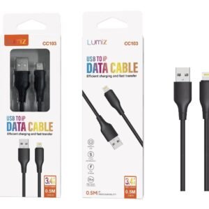 Cable IP 3.4A 0.5M negro Lumiz CC103 IP