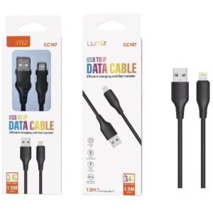 Cable IP 3.4A 1.5M negro Lumiz CC107 IP