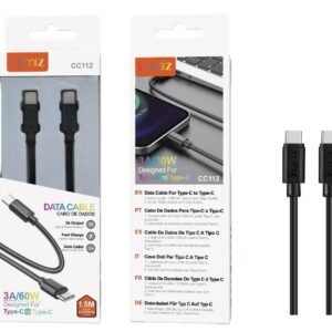 Cable C-C 3A/60W 1.5M negro Lumiz CC112 3A/60W C-C