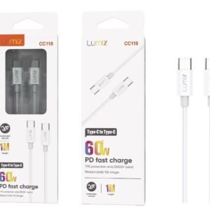 Cable C-C 60W 1M blanco Lumiz CC118 C-C