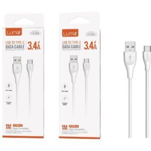 Cable Type-C 3.4A 1M blanco Lumiz CC201 Type-C