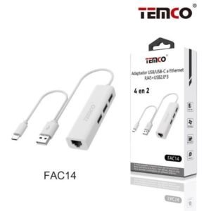 Adaptador USB/USB C a internet RJ45 + USB