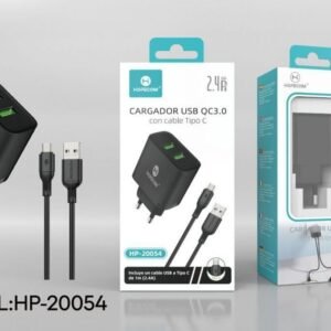 Cargador 2USB con cable Type-C Hopecom HP-20054 2.4A
