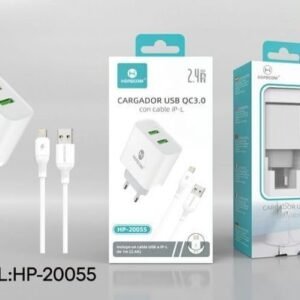 Cargador 2USB con cable IP Hopecom HP-20055 2.4A