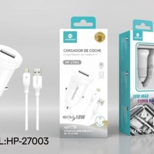 Cargador 18W con cable IP para coche Hopecom HP-27003