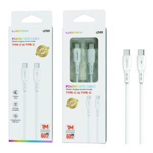Cable Type-C to Type-C 60W 1M blanco Lumiz LZ103 Type-C TO Type-C