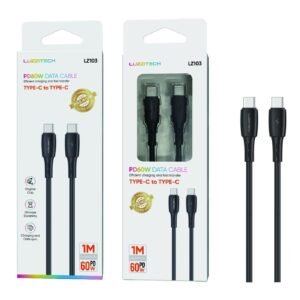 Cable Type-C to Type-C 60W 1M negro Lumiz LZ103 Type-C TO Type-C