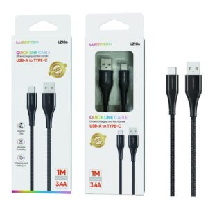 Cable Type-C 3.4A 1M Lumiz LZ106 Type-C