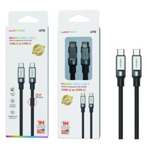 Cable Type-C to Type-C 60W 1M negro Lumiz LZ112 Type-C TO Type-C
