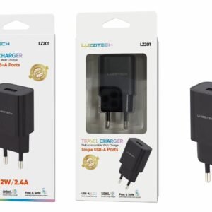 Cargador enchufe 2.4A negro Lumiz LZ201