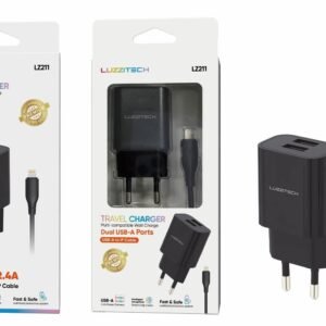Cargador 2.4A 2USB con cable IP Lumiz LZ211