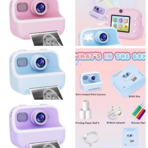 Mini cámara con impresion instantanea(incluye rollo impresora,cuerda y rotus)