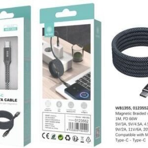 Cable PD 66W trenzado magnético Type-C to Type-C 1M Ikrea WB1355