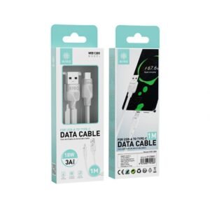 Ikrea WB1389 cable trenzado de carga rápida Type-C 18W 3A max 1M blanco