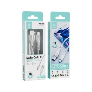 Ikrea WB1393 cable trenzado de carga rápida Type-C 18W 3A max 1M blanco