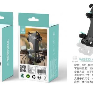 Ikrea WE5223 soporte de móvil 4-7" con clip ajustable para manillar 18-20MM de bicicleta/moto negro