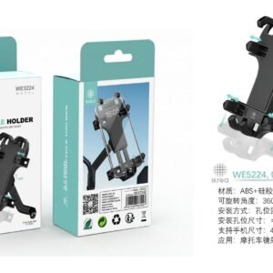 Ikrea WE5224 soporte de móvil 4-7" ajustable con 4 garras para motocicleta negro