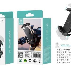 Ikrea WE5225 soporte de móvil 4-7" ajaustable con clip para manillar 18-30MM de bicicleta/moto negro