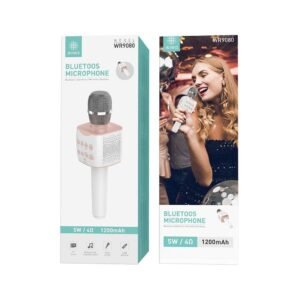 Ikrea WR9080 micrófono karaoke inalámbrico regargable rosa
