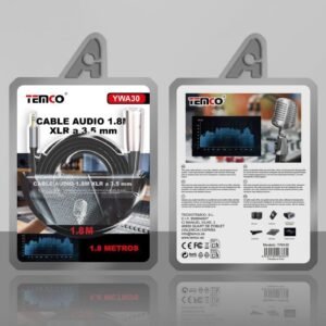 Temco YWA30 cable audio 1.8M xlr H/M jack 3.5MM