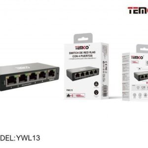 Temco YWL13 switch de red RJ45 con 4 puertos