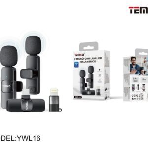 Temco YWL16 dual micrófono lavalier inalámbrico